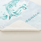 Blauwgroen Dolphin Persoonlijke Sherpa Blanket Sherpa Deken (3/4)