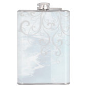 Blauwgroen Dolphin Vinyl Wrapped Flask Heupfles (Achterkant)