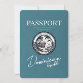 Blauwgroen Dominicaanse Republiek Paspoort bruilof Kaart (Achterkant)