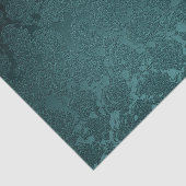 Blauwgroen donkerdonker flessent metallisch patroo tissuepapier (Detail)