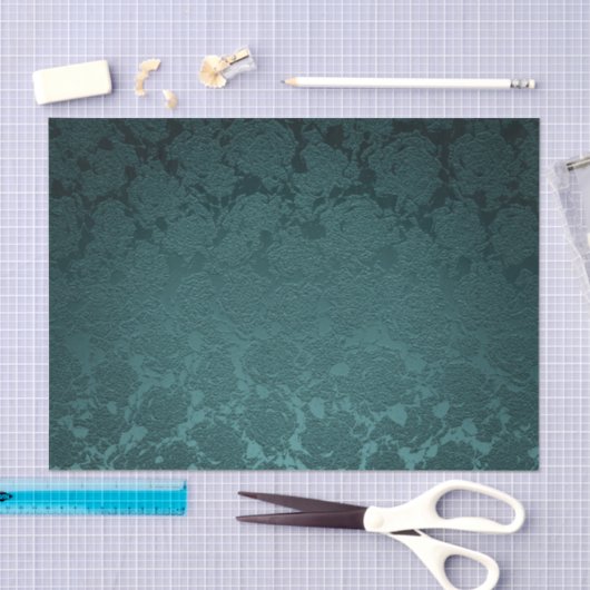 Blauwgroen donkerdonker flessent metallisch patroo tissuepapier (Craft)