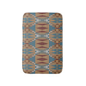 Blauwgroen donkerrood Tan bruin etnisch mozaïekpat Badmat (Voorkant Verticaal)