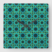 Blauwgroen donut met muis vierkante klok (Voorkant)