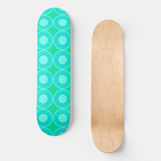 Blauwgroen donuts met vulling op munt persoonlijk skateboard (Voorkant)