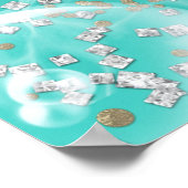 Blauwgroen doorzetbaar Poster voor kreupelvis en b (Hoek)