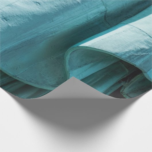 Blauwgroen dop cadeaupapier (Hoek)