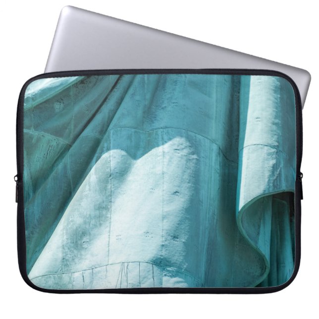 Blauwgroen dop laptop sleeve (Voorkant)