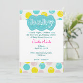 Blauwgroen Dotty gender-neutrale Baby shower Uitno Kaart (Staand voorkant)