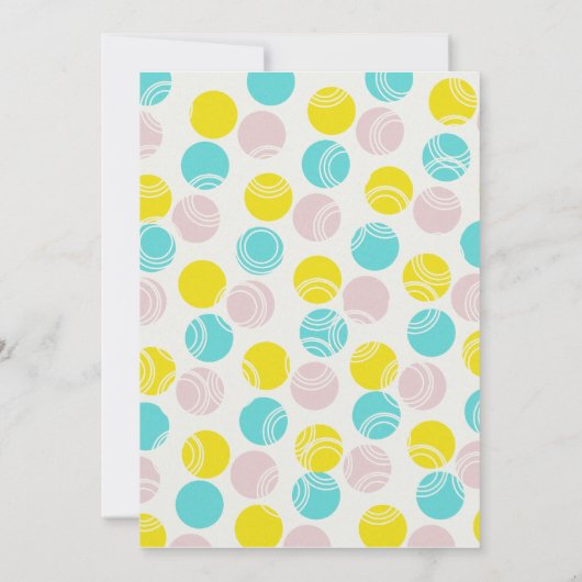 Blauwgroen Dotty gender-neutrale Baby shower Uitno Kaart (Achterkant)