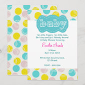 Blauwgroen Dotty gender-neutrale Baby shower Uitno Kaart (Voorkant / Achterkant)