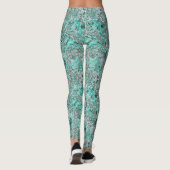 Blauwgroen draaiboek Faux Silver Minerals Agate Pa Leggings (Achterkant)