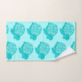 Blauwgroen draaienpatroon Aqua Towel Set Bad Handdoek (Handdoek)