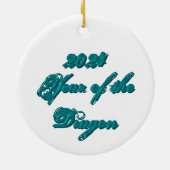 Blauwgroen draak keramisch ornament (Achterkant)