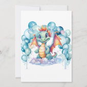 Blauwgroen Dragon en Balloon Arch Verjaardagsfeest Kaart (Achterkant)