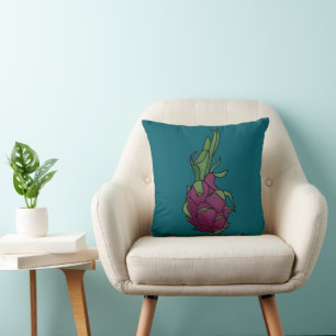 Blauwgroen Dragon Fruit Sierkussen