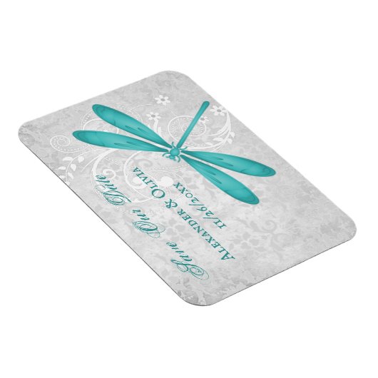 Blauwgroen Dragonfly bewaart de datum magneet (Rechterzijde)