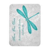 Blauwgroen Dragonfly bewaart de datum magneet (Verticaal)