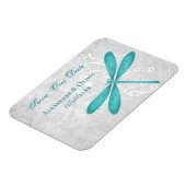 Blauwgroen Dragonfly bewaart de datum magneet (Linkerzijde)