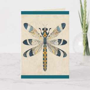 BLAUWGROEN DRAGONFLY BLANK ALL-OCCASION KAART