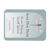 Blauwgroen dragonfly bruiloft magneet (Horizontaal)