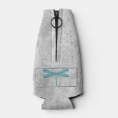 Blauwgroen Dragonfly Damask Flesjeskoeler (Achterkant)