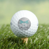 Blauwgroen Dragonfly Damask Golfballen (Insitu Shirt)
