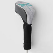Blauwgroen Dragonfly Damask Golfheadcover (Schuin)