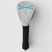 Blauwgroen Dragonfly Damask Golfheadcover (Voorkant)