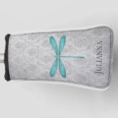 Blauwgroen Dragonfly Damask Golfheadcover (Voorkant)