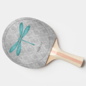 Blauwgroen Dragonfly Damask Tafeltennisbatje (Zijkant)