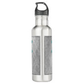 Blauwgroen Dragonfly Damask Waterfles (Achterkant)