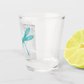 Blauwgroen Dragonfly - Gepersonaliseerd heet glas (Rechts)