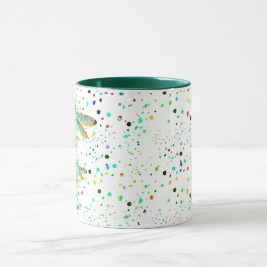 Blauwgroen Dragonfly-gepersonaliseerde koffie-Mok Mok (Midden)