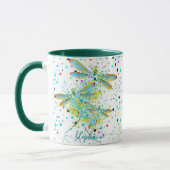 Blauwgroen Dragonfly-gepersonaliseerde koffie-Mok Mok (Links)