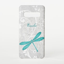 Blauwgroen dragonfly Personaliseer het Hoesje van  Samsung Galaxy S10 Hoesje