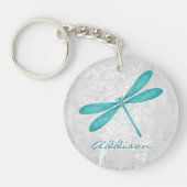 Blauwgroen Dragonfly Persoonlijke acrylSleutelhang Sleutelhanger (Voorkant)
