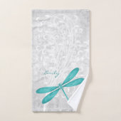 Blauwgroen Dragonfly - Persoonlijke badhanddoeken Bad Handdoek (Handdoek)