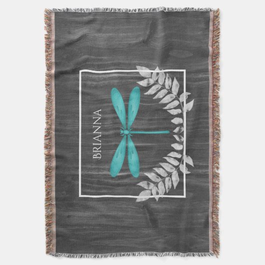 Blauwgroen Dragonfly Rustic - Aangepaste schroefdo Deken (Voorkant Verticaal)