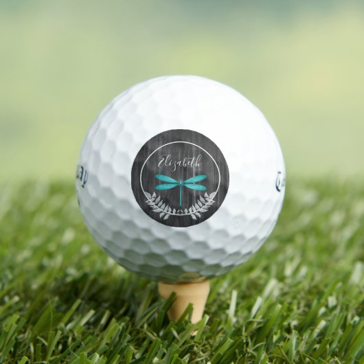 Blauwgroen Dragonfly Rustic Golf Balls Golfballen (Insitu Shirt)