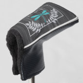 Blauwgroen dragonfly Rustic Golf Head Hoesje Golfheadcover (3/4 voorkant)