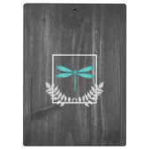 Blauwgroen Dragonfly Rustic-klembord Klembord (Achterkant)