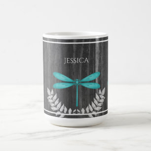 Blauwgroen Dragonfly Rustic Personal Coffee Mok