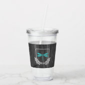 Blauwgroen dragonfly Rustic Personalized Acryltumb Acryl Drinkbeker (Achterkant)