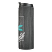 Blauwgroen Dragonfly Rustic Personalized Thermal T Thermosbeker (Geroteerd rechts)