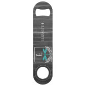 Blauwgroen Dragonfly Rustic Persoonlijke balk Speed Flessenopener (Voorkant)