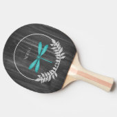 Blauwgroen Dragonfly Rustic Ping Pong Paddle Tafeltennisbatje (Zijkant)