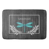 Blauwgroen Dragonfly Rustic Specialized Bath Mat (Voorkant)