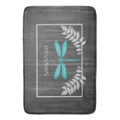 Blauwgroen Dragonfly Rustic Specialized Bath Mat (Voorkant Verticaal)