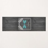 Blauwgroen Dragonfly Rustic Yoga Mat (Voorkant (horizontaal))