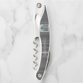 Blauwgroen Dragonfly Rustische Kurkentrekker (Voorkant)